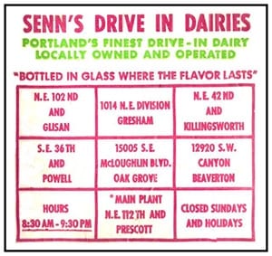 Senns Dairy sign